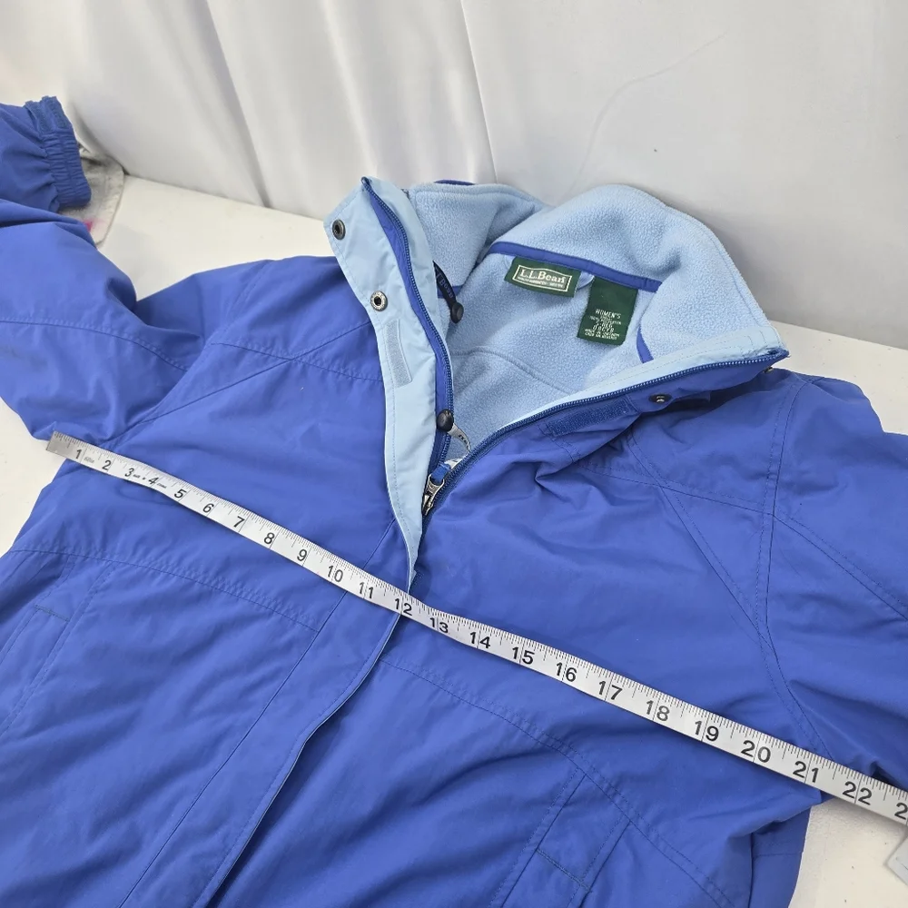 L. L. Bean Women’s 3-in-1 Interchange Jacket Fleece Liner Blue Hooded Size‎ SM.
